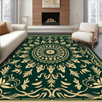 Emerald Gold Floral Medallion Rug