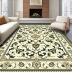 Elegant Floral Scroll Medallion Pattern Rug