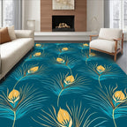 Peacock Feather Art Nouveau Pattern Rug