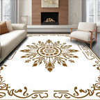 Elegant Floral Sunburst Mandala Design Rug