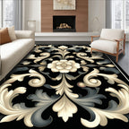Ornate Floral Scroll Motif Rug