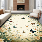 Whimsical Butterfly Garden Inspired Design Rug