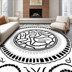 Abstract Lined Mandala Pattern Rug