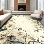Elegant Floral Vine Scrollwork Design Rug