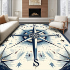 Nautical Star Compass Design Rug