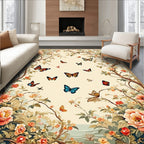 Floral Butterfly Garland Pattern Rug