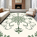 Emerald Green Floral Medallion Rug