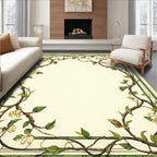 Vine and Blossom Floral Frame Rug