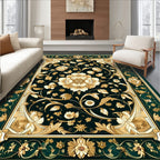 Intricate Floral Pattern With Gold Accents Rug
