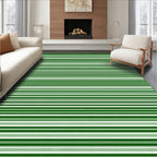 Striped Pattern Green White Rug