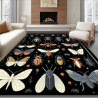 Insect Motif Colorful And Detailed Design Rug