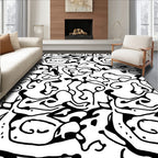 Abstract Black White Ink Splatter Vigor Rug