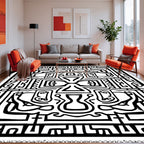 Bold Abstract Geometric Animal Forms Rug