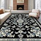 Elaborate Floral Scrollwork Pattern Rug