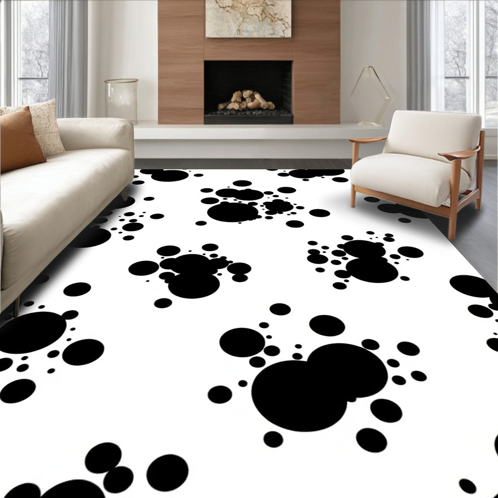 Black Dots Pattern Rug
