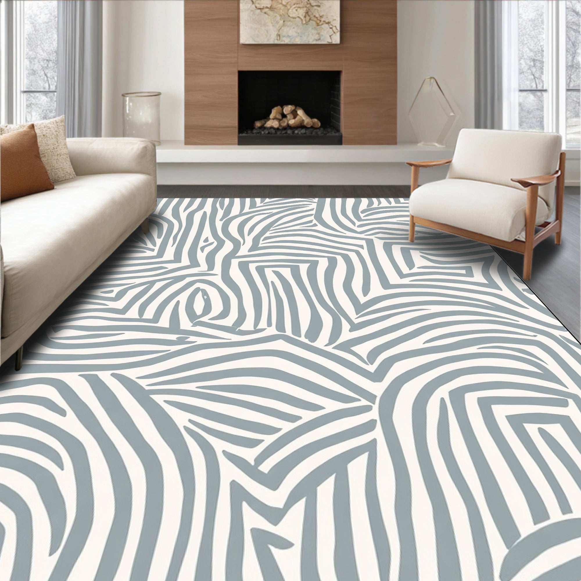 Abstract Striped Pattern Rug