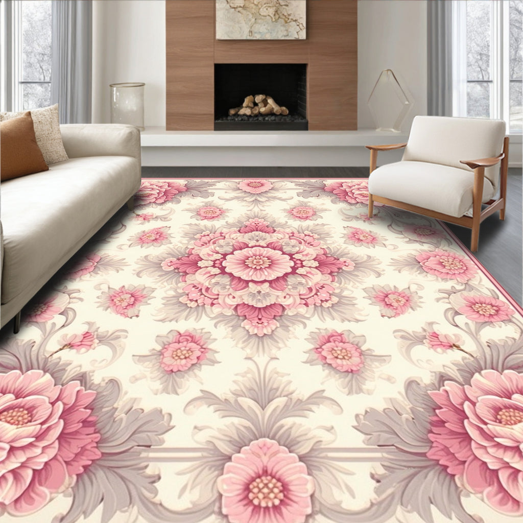 Ornate Floral Mandala Design Rug
