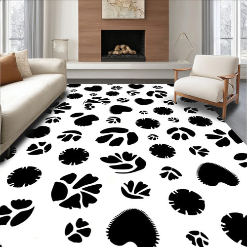 Abstract Organic Petal Pattern Rug