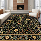 Dark Floral Tree of Life Pattern Rug