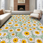 Retro Daisy Floral Pattern Rug
