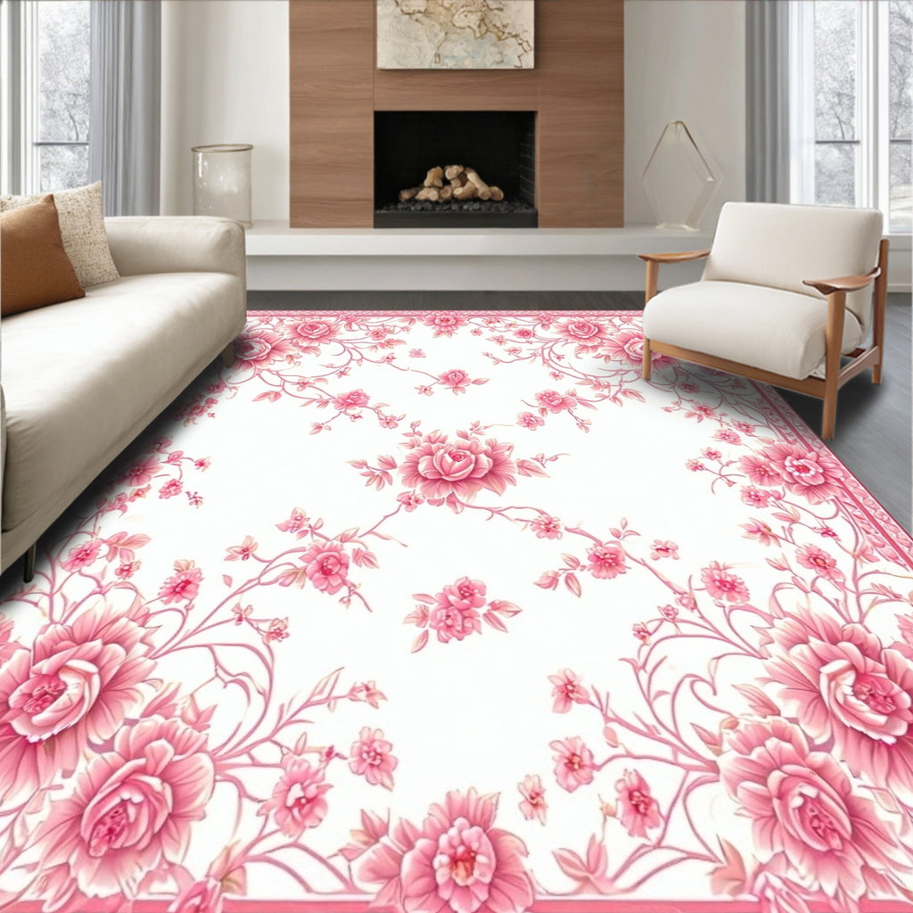 Grand Rose Floral Pattern Rug