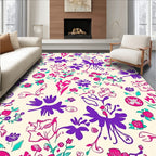 Vibrant Floral Silhouette Pattern Rug
