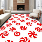 Red Swirl Candy Spot Rug