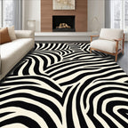 Abstract Black White Zebra Stripe Rug