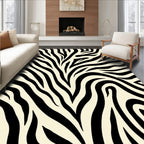 Bold Black And Cream Zebra Pattern Rug