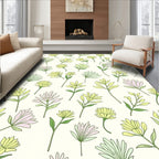 Delicate Floral Botanical Pattern Design Rug