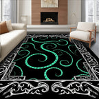 Art Nouveau Swirling Vine Pattern Rug