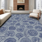 Botanical Ink Line Art Pattern Rug
