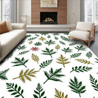 Green Golden Leaf Scatter Rug