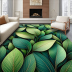 Verdant Leaf Pattern Rug
