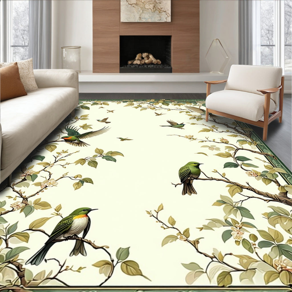 Birds Amidst Foliage And Branches Rug