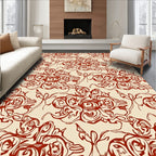 Terra Cotta Floral Abstract Pattern Rug