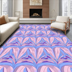 Art Deco Fan Pattern Pink Purple Rug