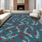White Pine Branch Berry Pattern Rug