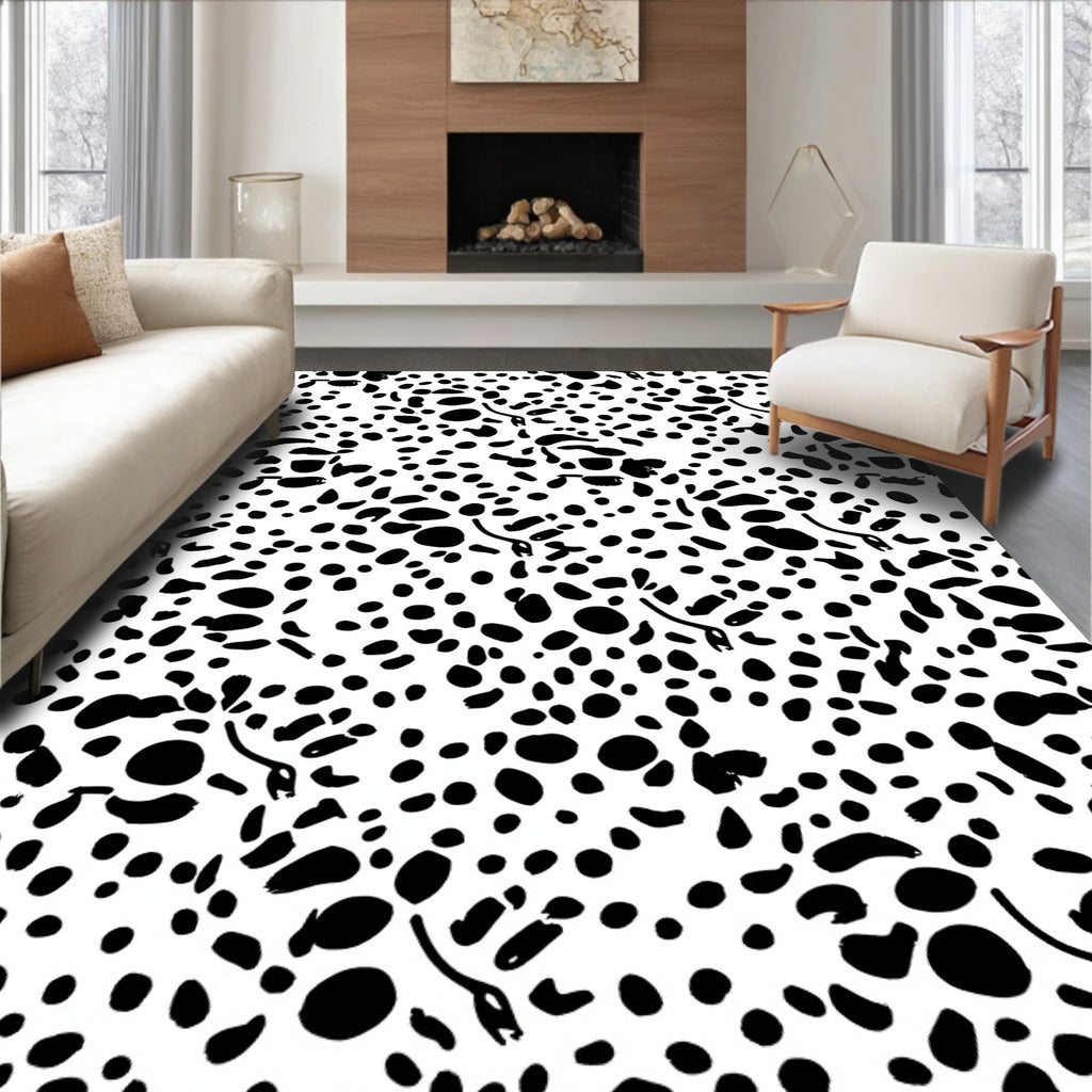 Dalmatian Spot And Swirl Pattern Rug