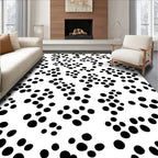Black White Polka Dot Cluster Design Rug