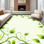 Vibrant Green Leafy Vine Art Rug