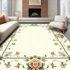 Ornate Floral Border Design Rug