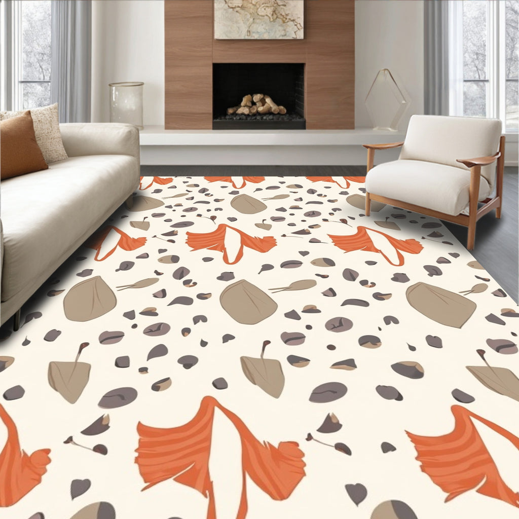 Nature Inspired Pebble Shape Design Rug