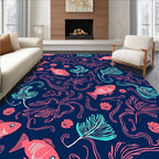 Coral Reef Fish Seaweed Pattern Rug