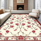 Ornate Rose Garden Floral Pattern Rug