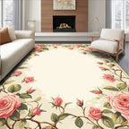 Vintage Rose Vine Floral Style Rug
