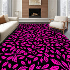 Hot Pink Floral Vines Pattern Rug