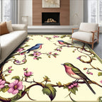 Floral Birds On Winding Branches Rug