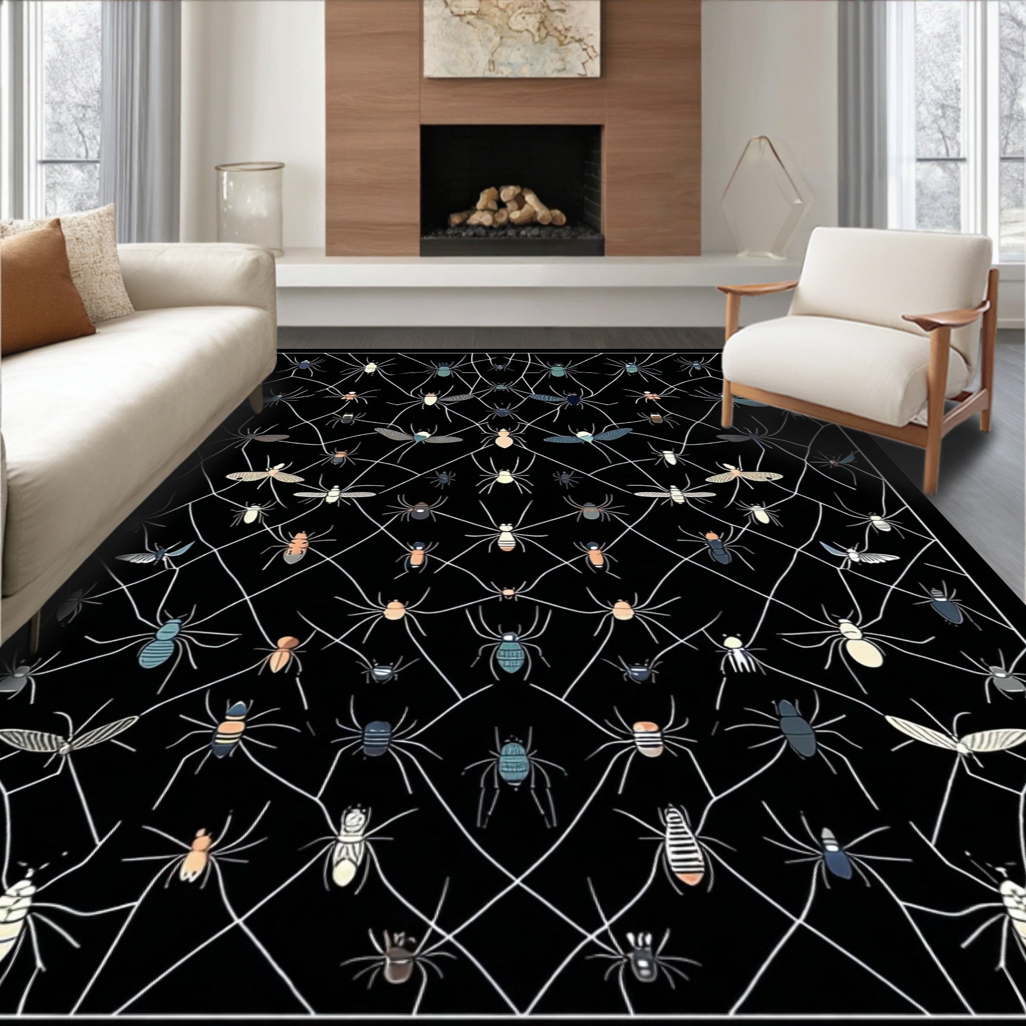 Webbed Insect And Spider Collection Rug