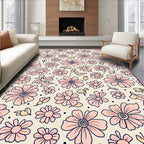 Daisies And Leaves Patterned Rug